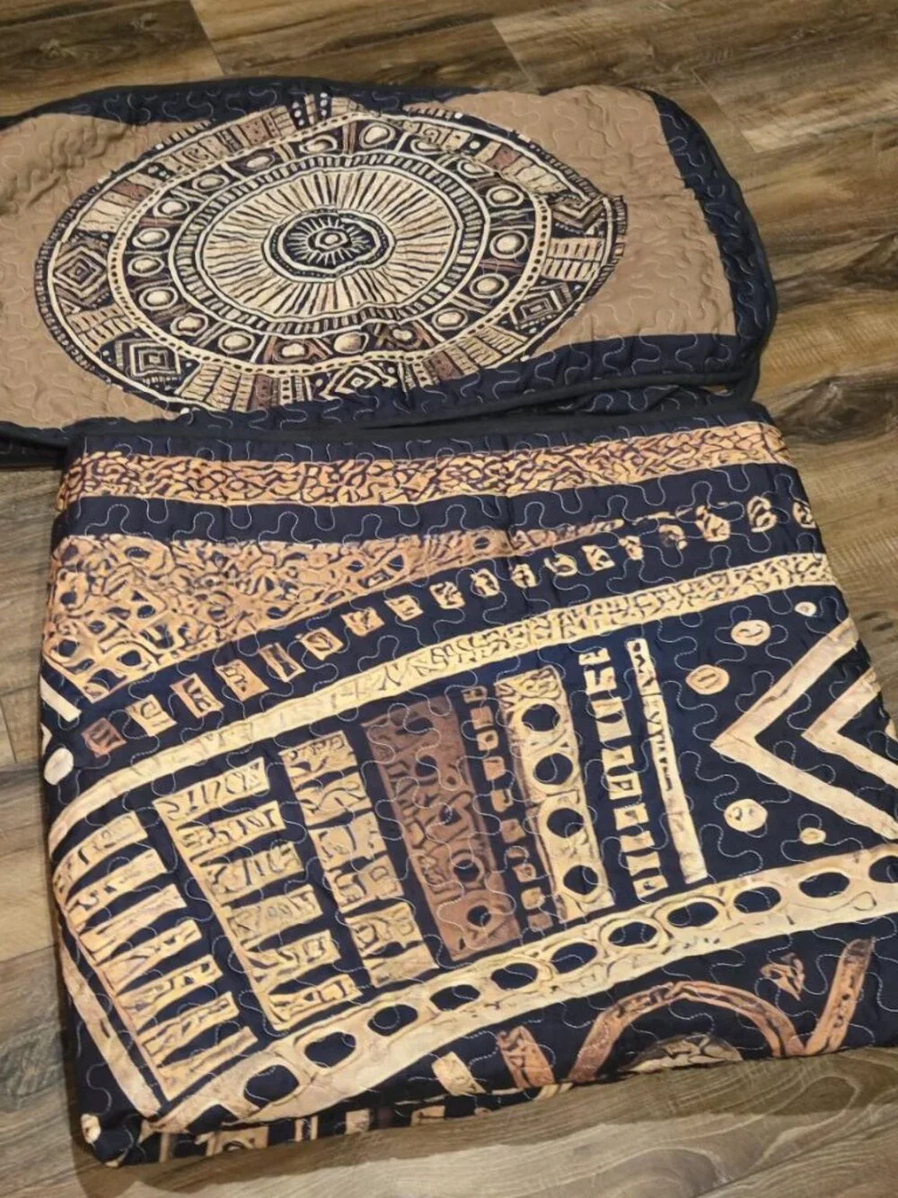 Bohemian Tribal Southwest Quilt/Coverlet & Pillow Shams  Geometric Set King Size